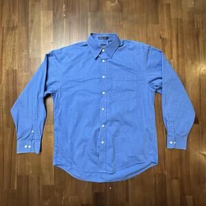 GAP Shirt Mens Medium Blue Classic Fit Long Sleeve Button Down 100% Cotton Solid